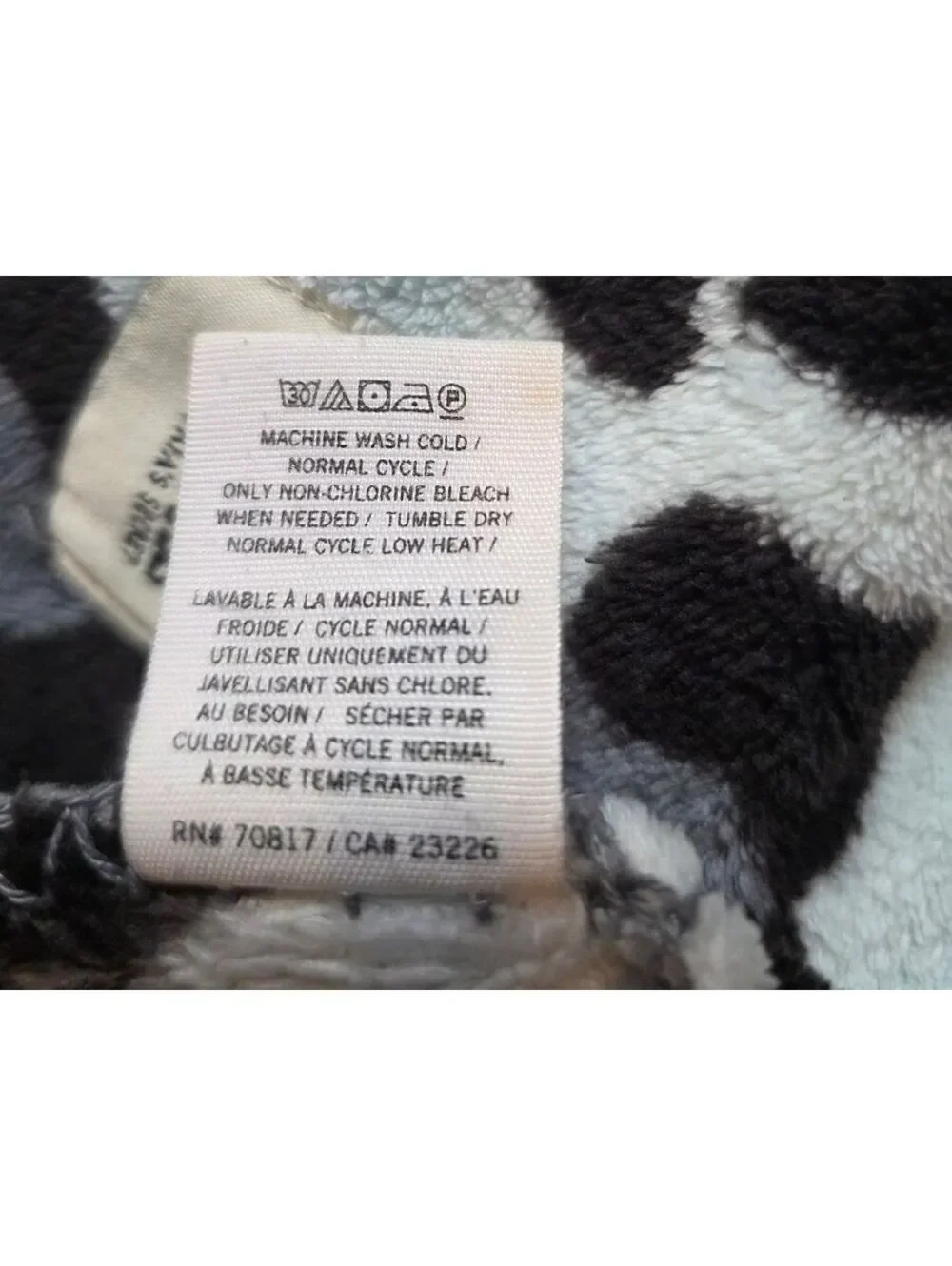 Rare Vintage Victoria's Secret PINK Leopard Stadium Blanket Throw Gray Black